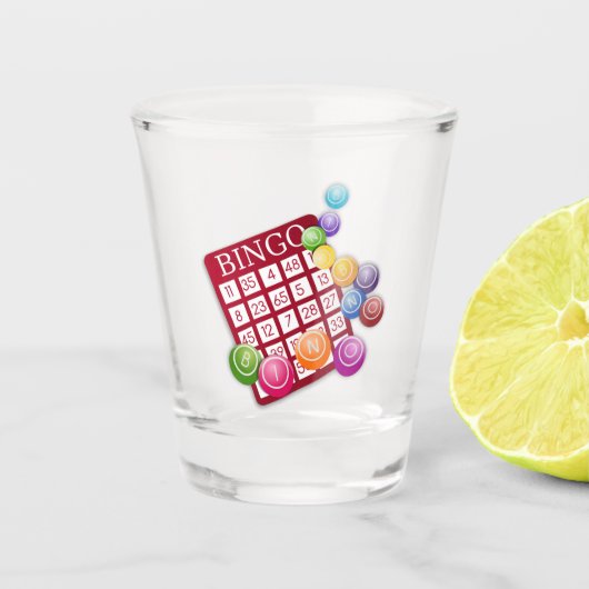 Verre A Shot Carte BINGO avec boules BINGO (Devant)