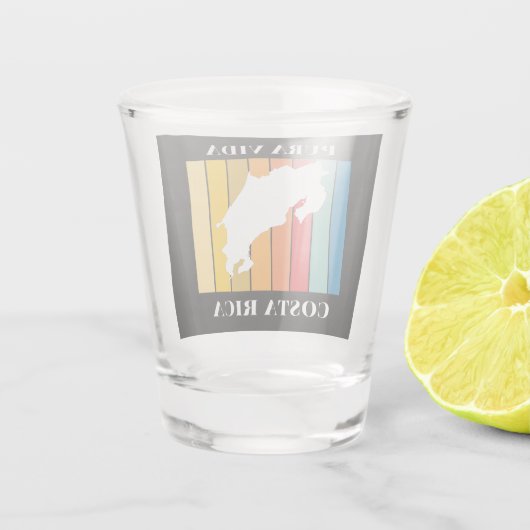 Verre A Shot Carte couleur du souvenir du Costa Rica (Dos)