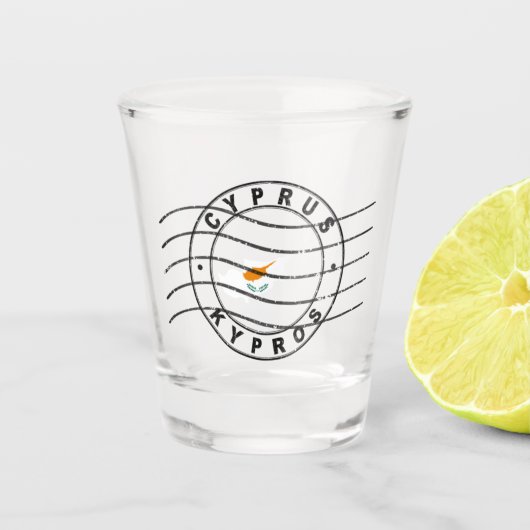 Verre A Shot Carte de Chypre, Timbre de passeport postal, (Devant)