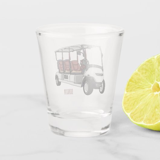 Verre A Shot Carte de golf / dessin animé en voiturette de golf (Dos)