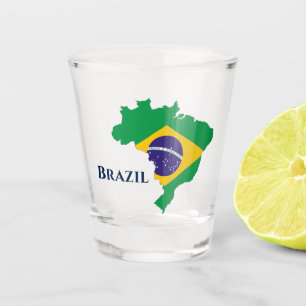Verre A Shot Carte du drapeau brésilien