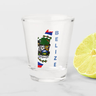 Verre A Shot Carte du drapeau du Belize