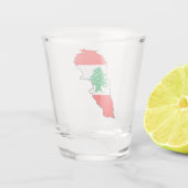 Verre A Shot Carte du Liban avec drapeau (Dos)