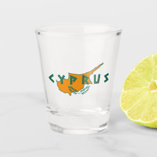 Verre A Shot carte du pays de chypre drapeau symbole de voyage