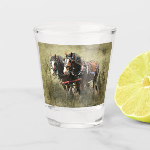 Verre A Shot Carte postale Patiné vintage Clydesdale