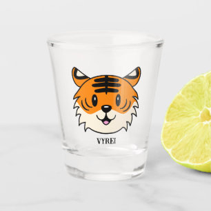 Verre A Shot Carton doux et souriant tigre