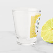 Verre A Shot Cartoon bumblebees on a background of blue, yellow (Gauche)