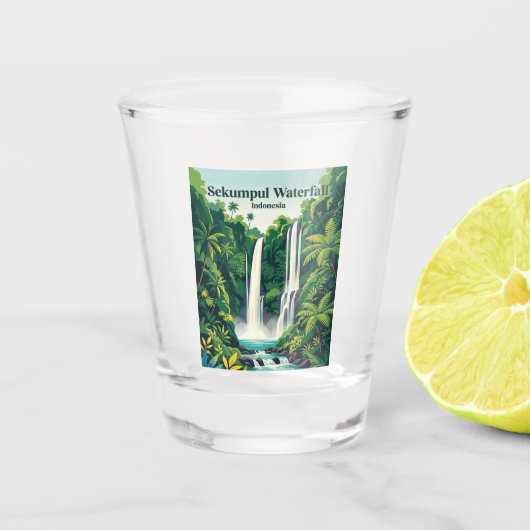 Verre A Shot Cascade de Sekumpul Indonésie (Devant)