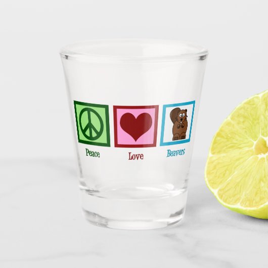 Verre A Shot Castors Peace Love (Devant)