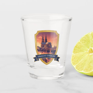 Verre A Shot Cathédrale vintage de Cologne Allemagne Voyage