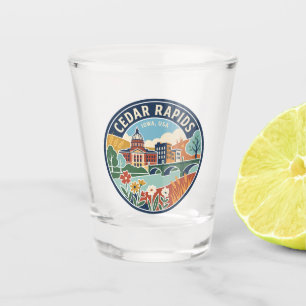 Verre A Shot Cedar Rapids Iowa USA Antique Rétro