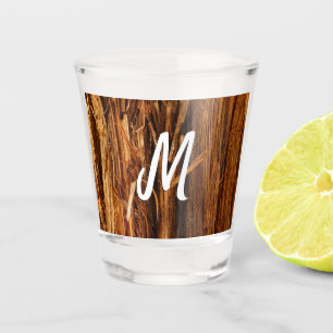 Verre A Shot Cèdre texturé en écorce de bois
