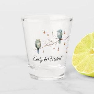 Verre A Shot Célébration des Inséparables rustiques du bois