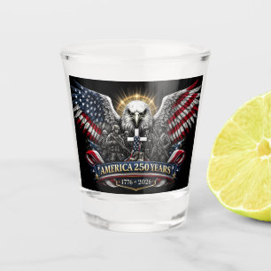 Verre A Shot Célébration du 250e anniversaire patriotique de l'