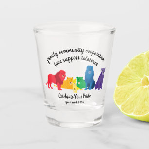 Verre A Shot Célébrez votre fierté Rainbow Lion Pride