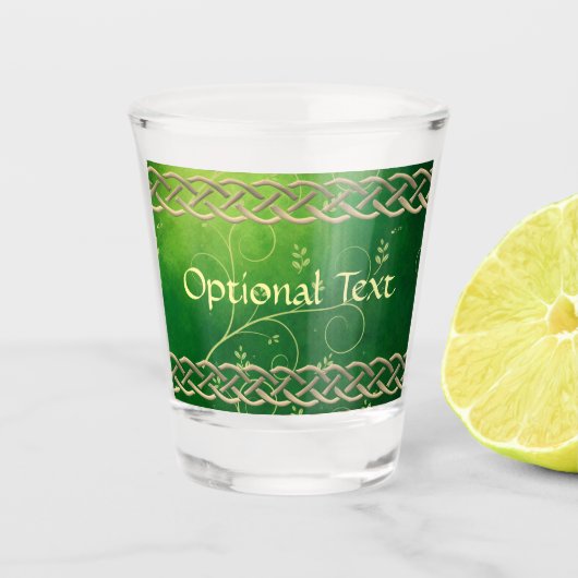 Verre A Shot Céltic Green Knots & Feuilles (Devant)