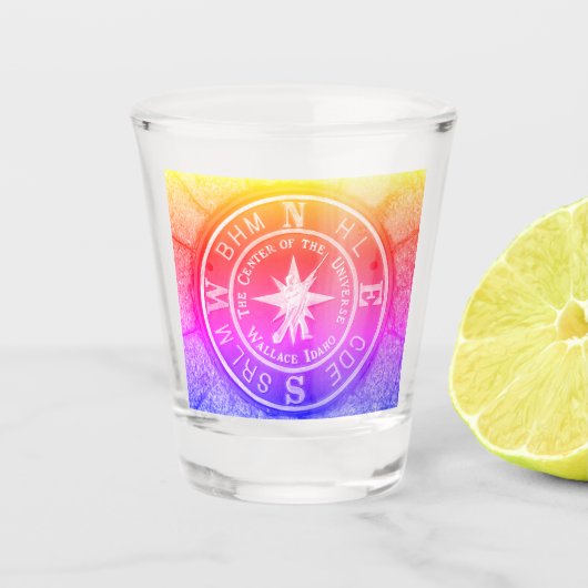 Verre A Shot Centre de l'univers en Wallace Idaho V2 (Devant)