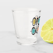 Verre A Shot Cercles funky Turquoise Orange milieu du siècle (Gauche)