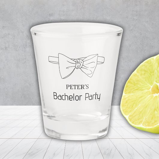 Verre A Shot Cérémonie de Bachelor avec Cravate Papillon Person