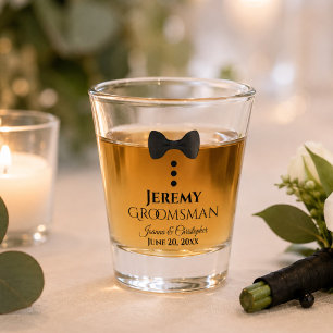 Verre A Shot Cérémonie de mariage en smoking nœud papillon noir