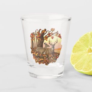 Verre A Shot Cerf blanc en automne Nouvelle-Angleterre Couleurs