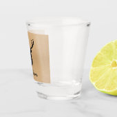 Verre A Shot Cerf noir rustique | Kraft | Nom de famille (Droite)