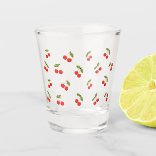 Verre A Shot Cerise Motif Papier Coupe Meilleur Fruit D'Été