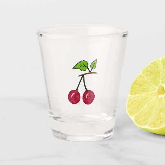 Verre A Shot Cerise rouge (Devant)