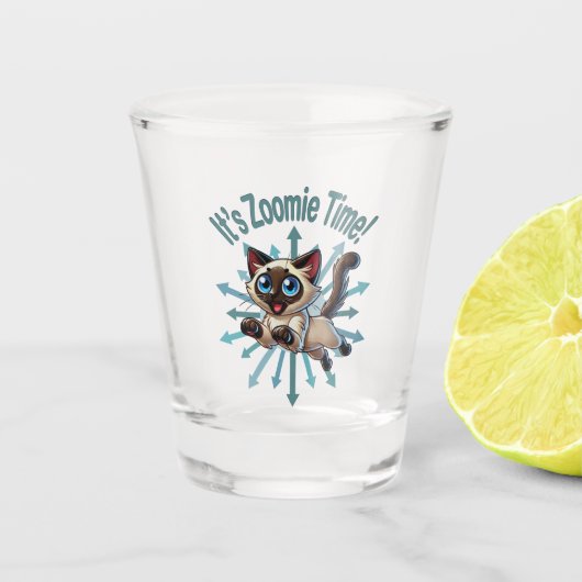 Verre A Shot C'est Zoomie Time Siamese Chat (Devant)