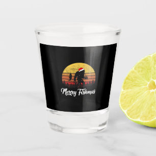 Verre A Shot Chapeau de Noël de Santa Bigfoot Joyeux Fishmas Vi