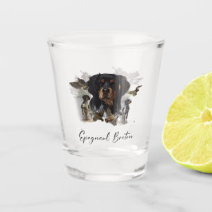 Verre A Shot Chasse à la bécasse avec Bretagne Spaniel