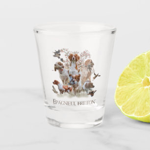 Verre A Shot Chasse à la bécasse avec Bretagne Spaniel