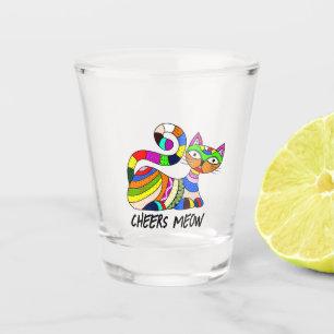 Verre A Shot Chat coloré