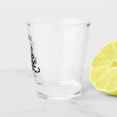 Verre A Shot Chat noir avec fleurs et expression portugaise (Droite)