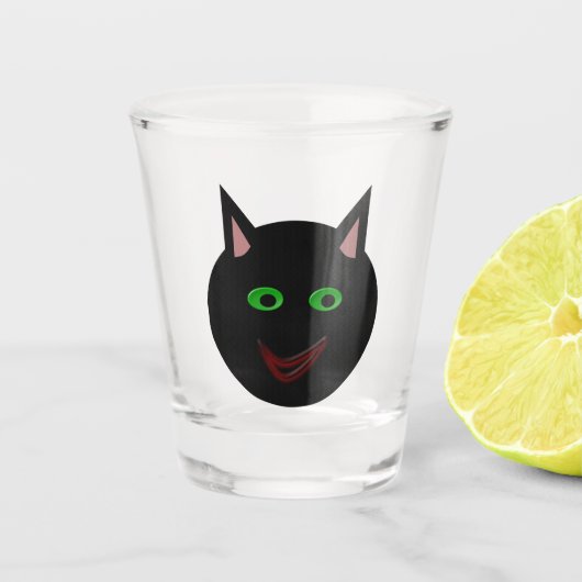 Verre A Shot Chat noir d'Halloween (Devant)