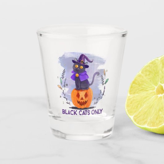 Verre A Shot Chat noir uniquement (Devant)