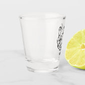 Verre A Shot Chat tribal noir et blanc (Gauche)