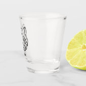 Verre A Shot Chat tribal noir et blanc (Droite)