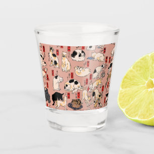 Verre A Shot chats japonais Ukiyo-e Funny kitty