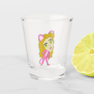 Verre A Shot chatte rose