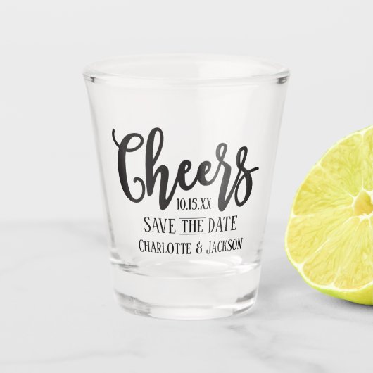 Verre A Shot Cheers Enregistrer la date (Devant)