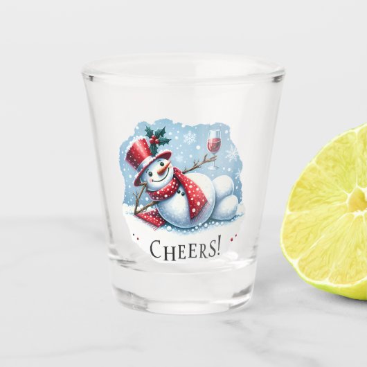 Verre A Shot Cheers Snowman Boire du vin (Devant)