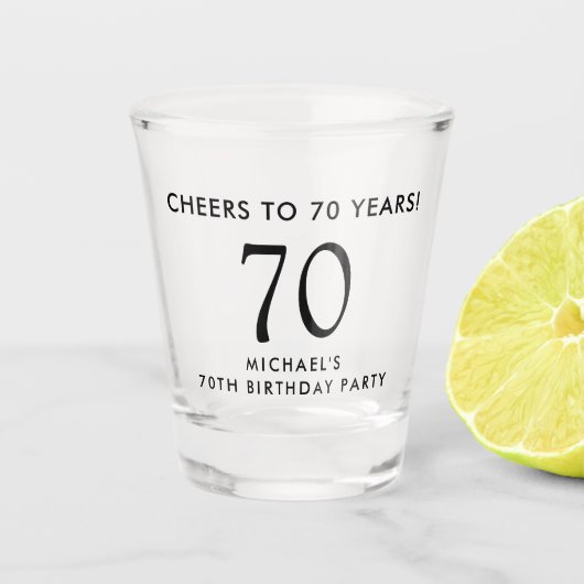 Verre A Shot Cheers to 70 Years 70th Birthday Party (Devant)