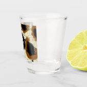 Verre A Shot Cheetah Abstrait Splash Monogrammé Nom (Droite)