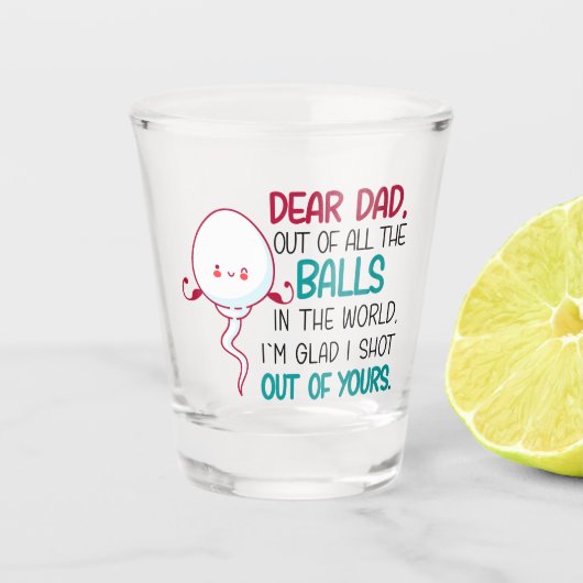 Verre A Shot Cher papa, de toutes les balles dans le monde (Devant)