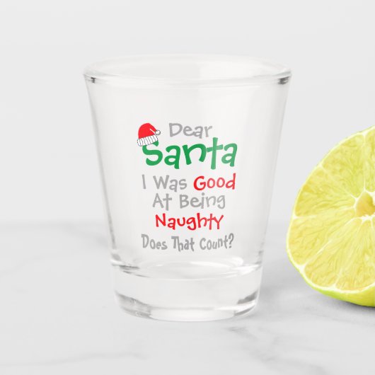 Verre A Shot Cher Père Noël : Bon À Être Naughty Noël (Devant)