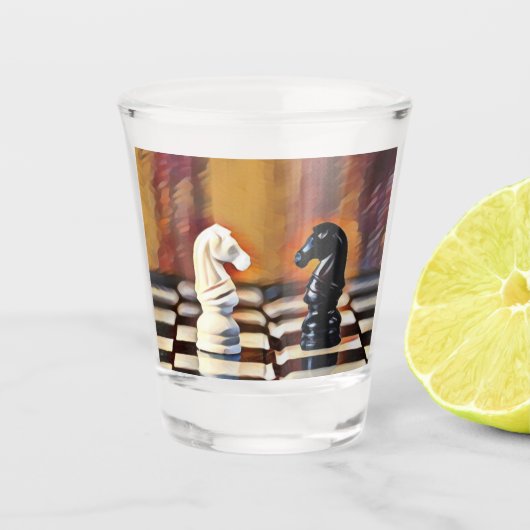 Verre A Shot Chess Knights Chess Board (Devant)