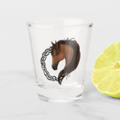 Verre A Shot Cheval Brown celtique Jaune (Devant)