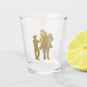 Verre A Shot Cheval occidental de cow-girl de cowboy