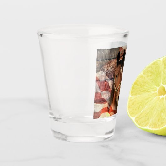 Verre A Shot Cheval Rustic Barne drapeau américain (Gauche)